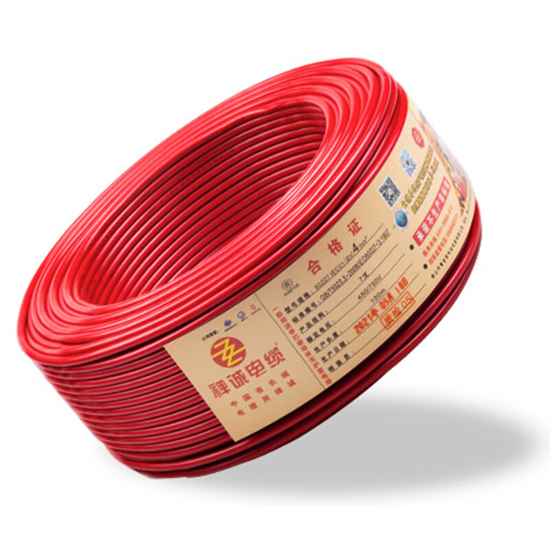 5平方紅色單芯軟線銅芯軟電纜PVC絕緣電線100米/卷深度解析